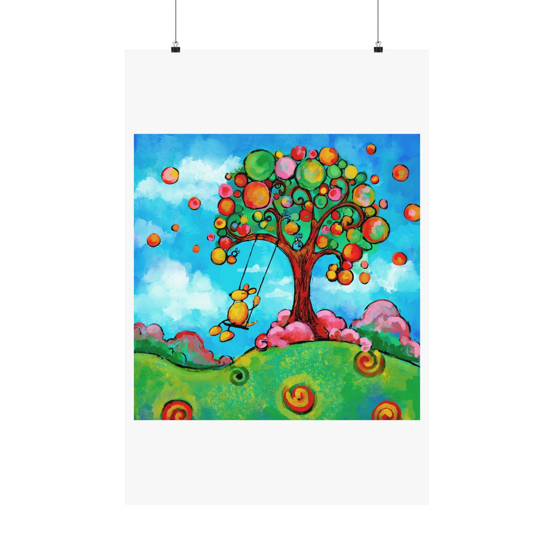 HAppiness Dog Swing  Premium Matte vertical posters