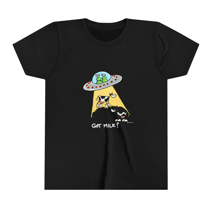 UFO abducting Cows Youth Soft Tee