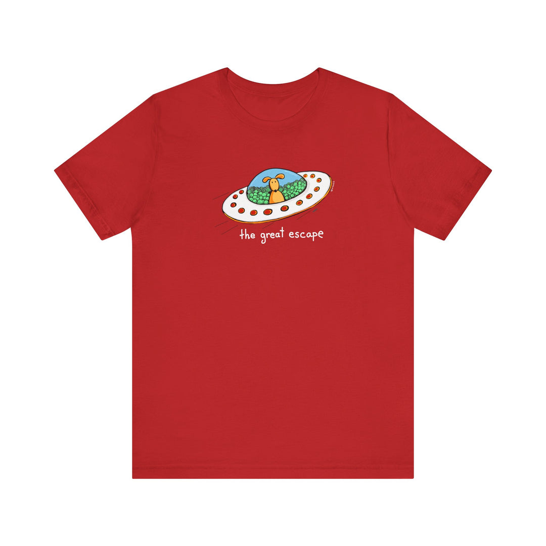 The Great Escape Dog in UFO Unisex Soft Cotton T-Shirt