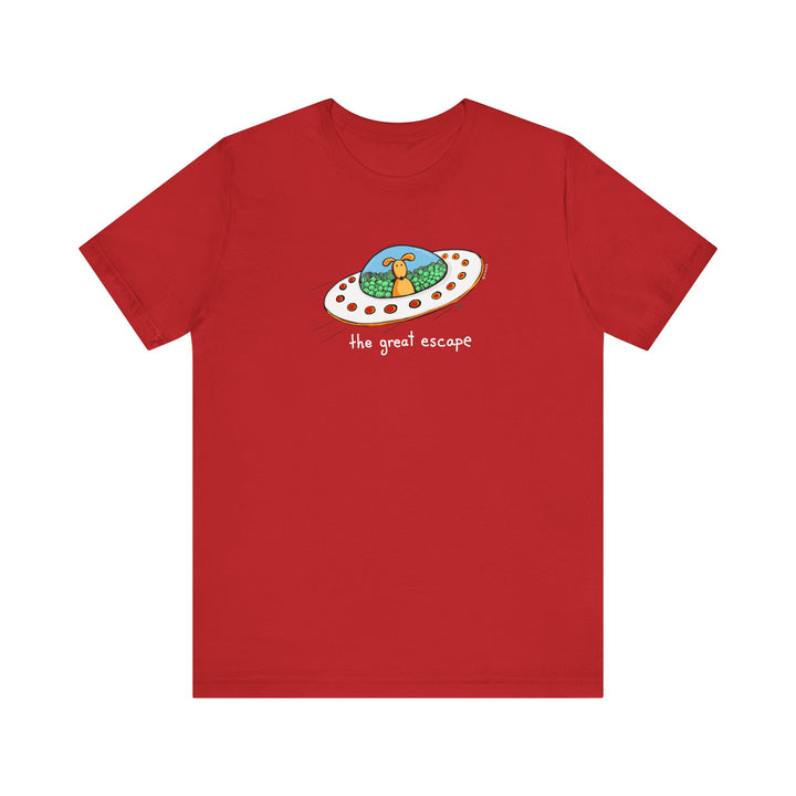 The Great Escape Dog in UFO Unisex Soft Cotton T-Shirt