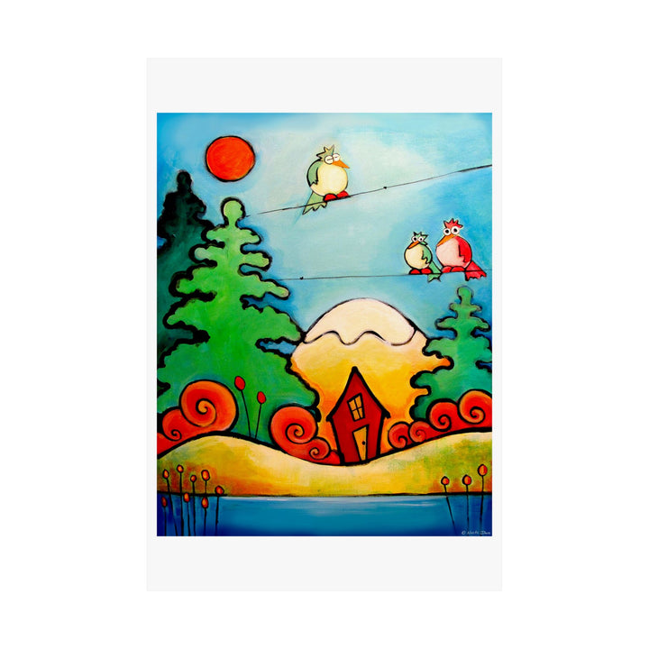 Laxy Birds Cabin Premium Matte vertical posters