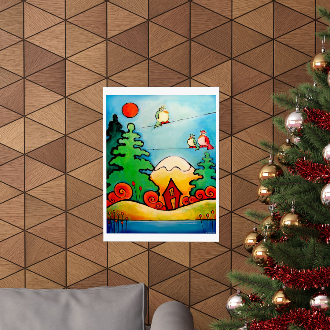 Laxy Birds Cabin Premium Matte vertical posters