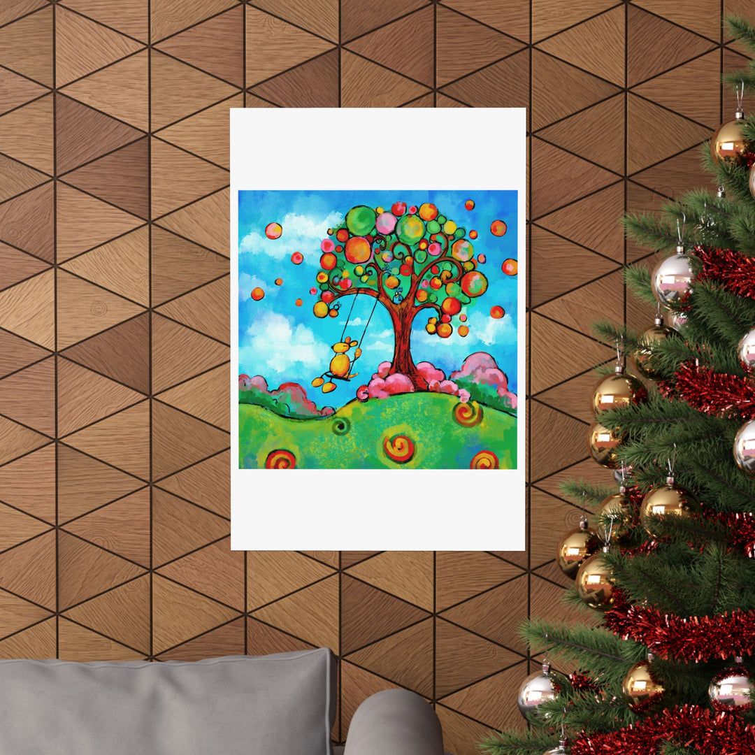 HAppiness Dog Swing  Premium Matte vertical posters