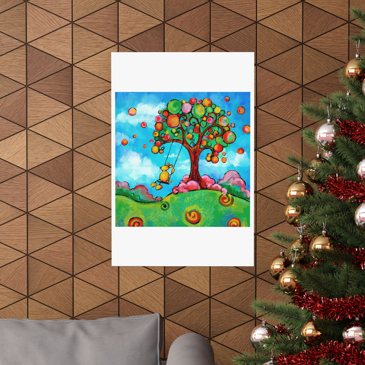 HAppiness Dog Swing  Premium Matte vertical posters