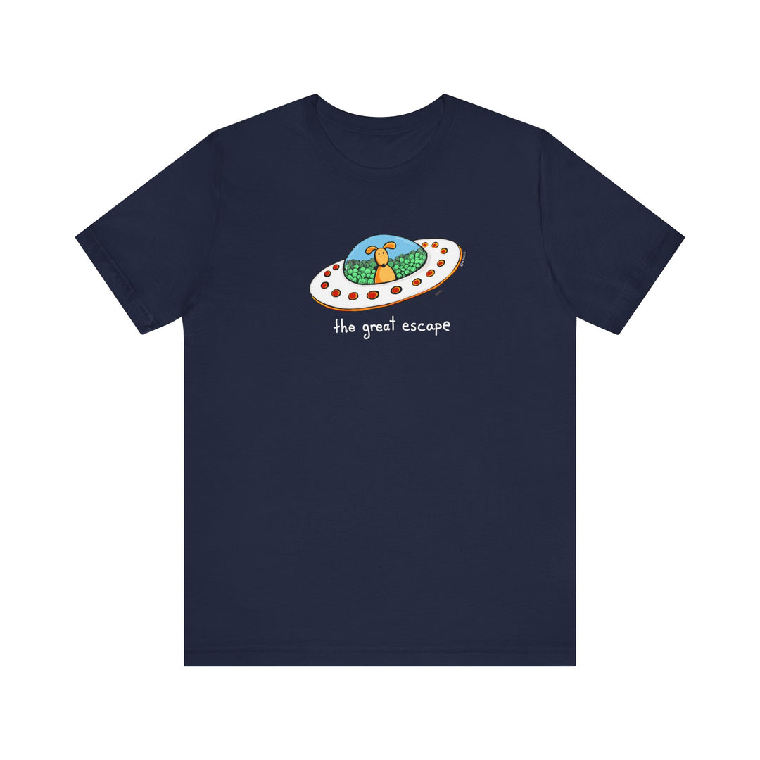 The Great Escape Dog in UFO Unisex Soft Cotton T-Shirt