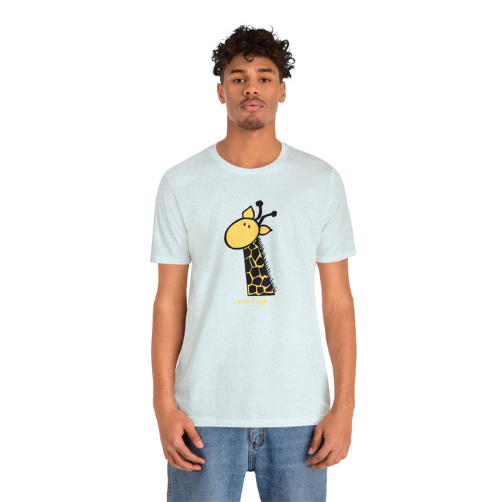 Aim High Giraffe Unisex Soft Cotton T-Shirt