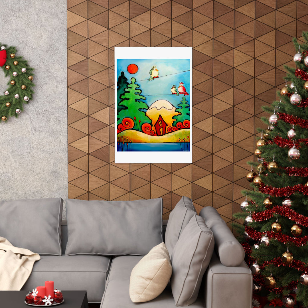 Laxy Birds Cabin Premium Matte vertical posters