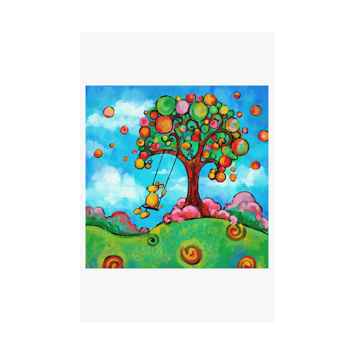 HAppiness Dog Swing  Premium Matte vertical posters