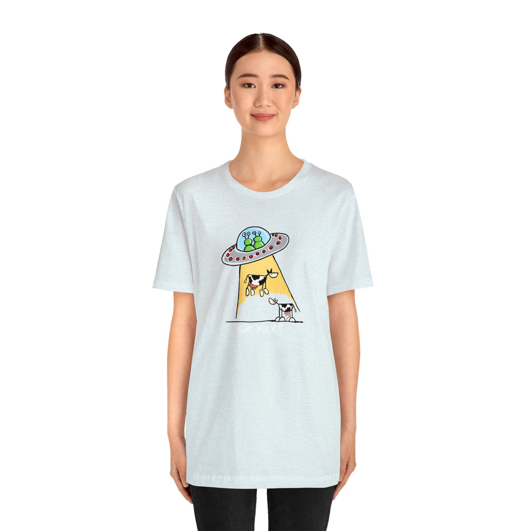 Got M*lk? UFO abducting dairy cows Unisex Soft Cotton T-Shirt