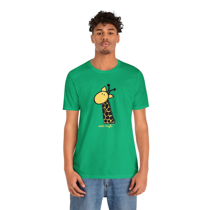 Aim High Giraffe Unisex Soft Cotton T-Shirt