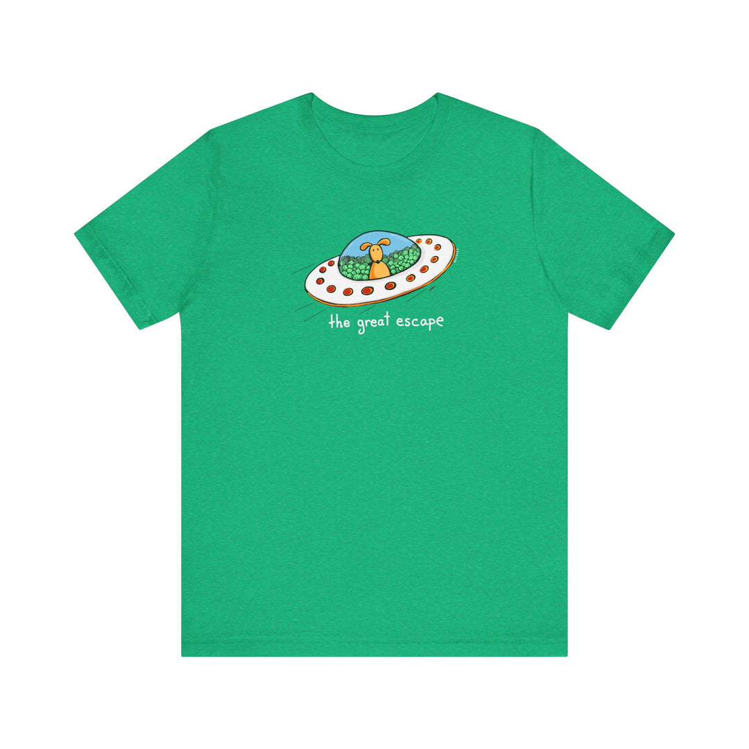 The Great Escape Dog in UFO Unisex Soft Cotton T-Shirt