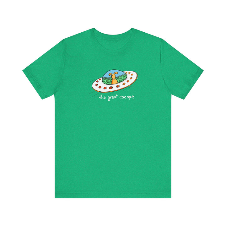 The Great Escape Dog in UFO Unisex Soft Cotton T-Shirt