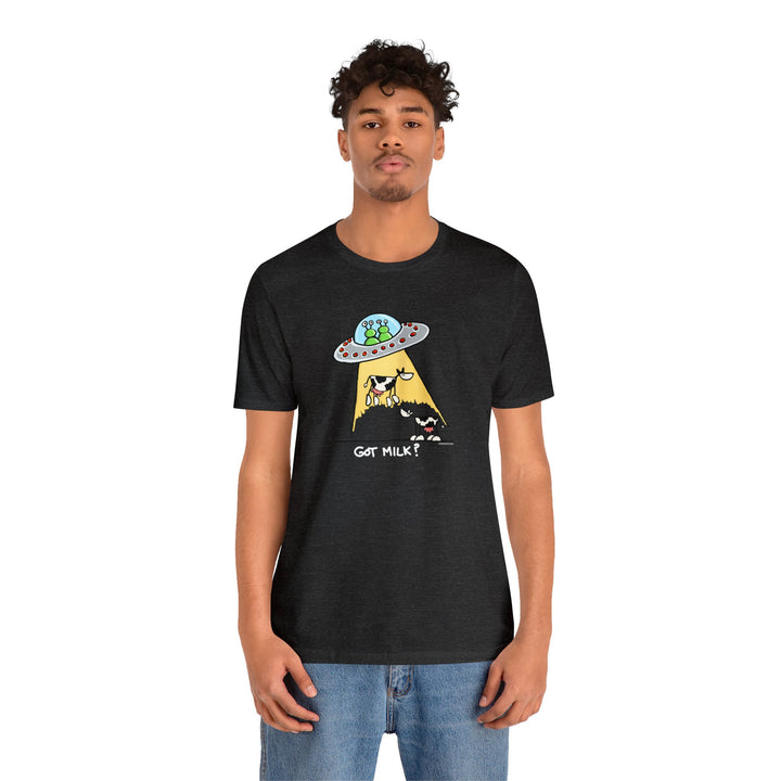 Got M*lk? UFO abducting dairy cows Unisex Soft Cotton T-Shirt