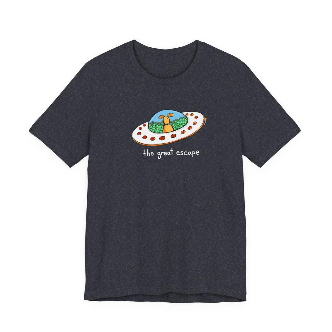 The Great Escape Dog in UFO Unisex Soft Cotton T-Shirt