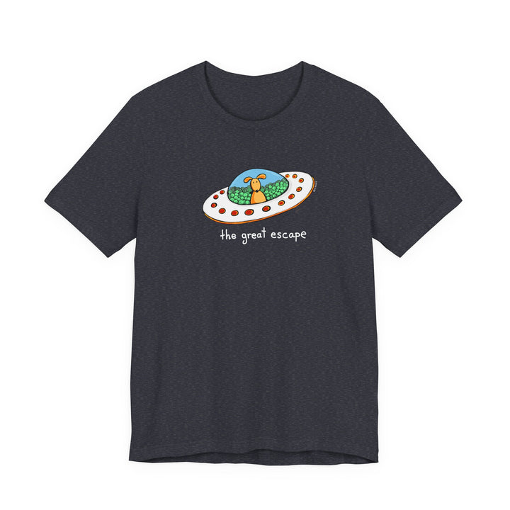 The Great Escape Dog in UFO Unisex Soft Cotton T-Shirt