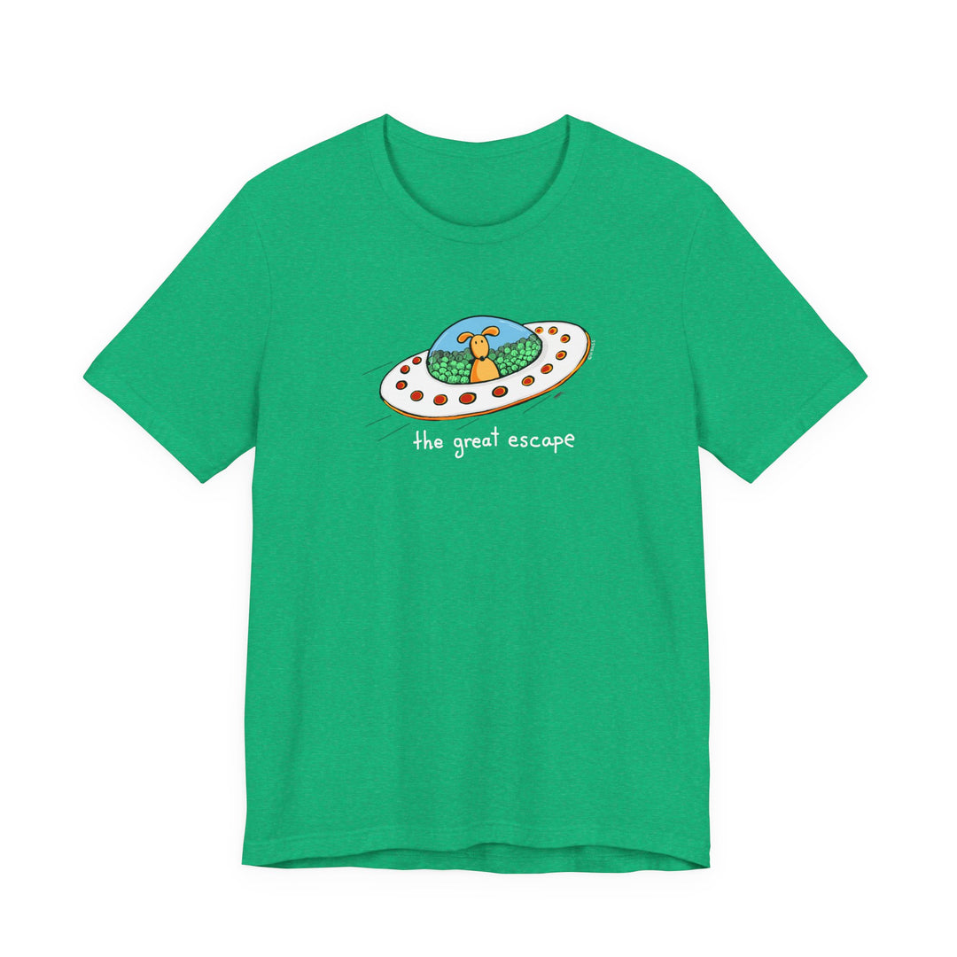 The Great Escape Dog in UFO Unisex Soft Cotton T-Shirt