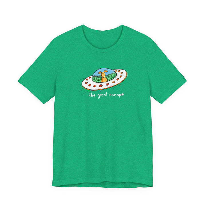 The Great Escape Dog in UFO Unisex Soft Cotton T-Shirt