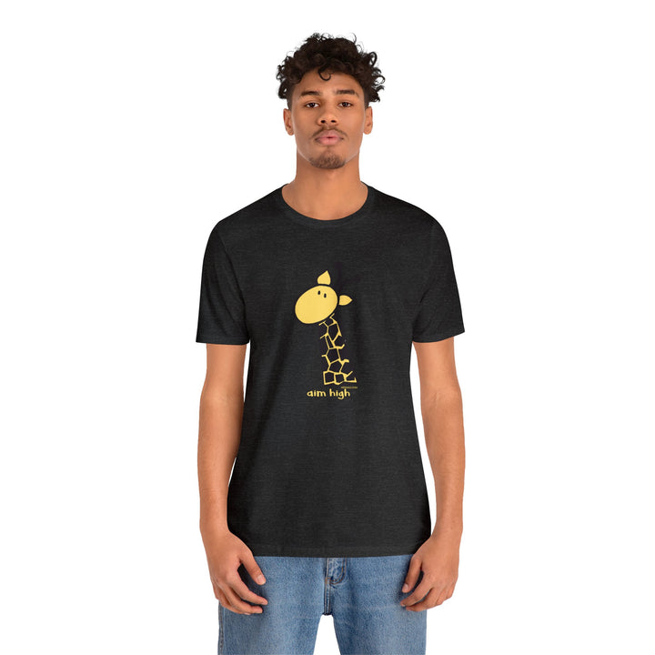 Aim High Giraffe Unisex Soft Cotton T-Shirt