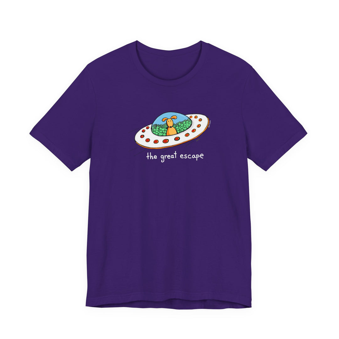 The Great Escape Dog in UFO Unisex Soft Cotton T-Shirt