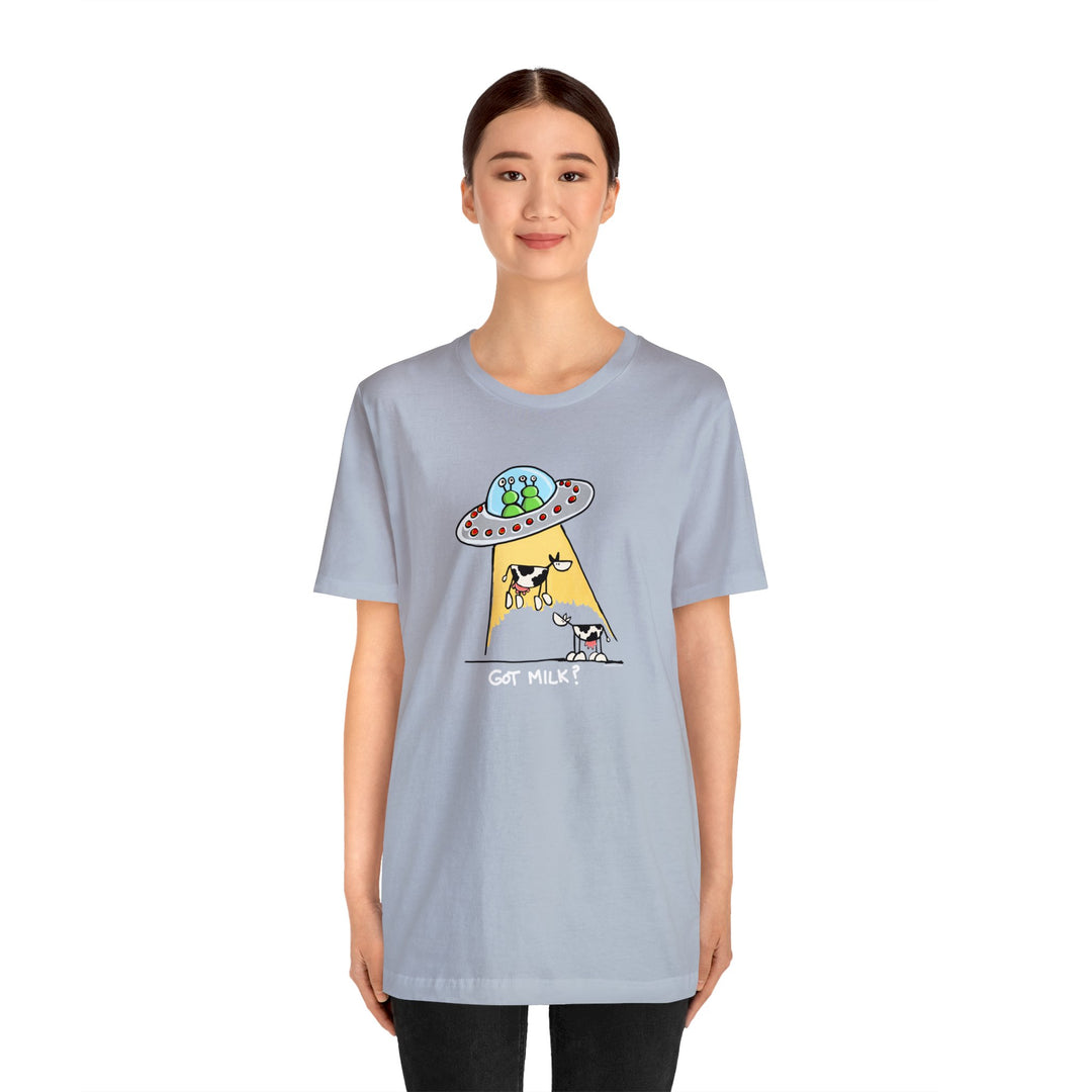 Got M*lk? UFO abducting dairy cows Unisex Soft Cotton T-Shirt