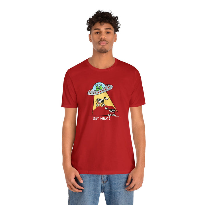 Got M*lk? UFO abducting dairy cows Unisex Soft Cotton T-Shirt