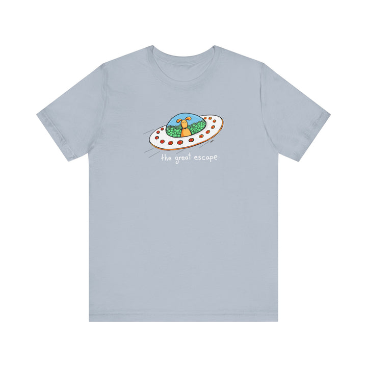 The Great Escape Dog in UFO Unisex Soft Cotton T-Shirt