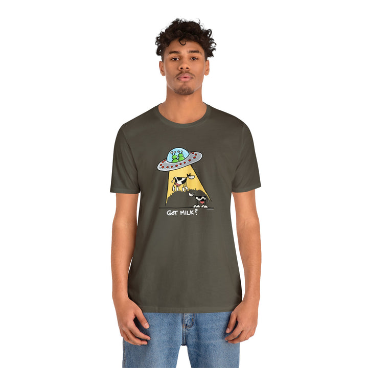 Got M*lk? UFO abducting dairy cows Unisex Soft Cotton T-Shirt