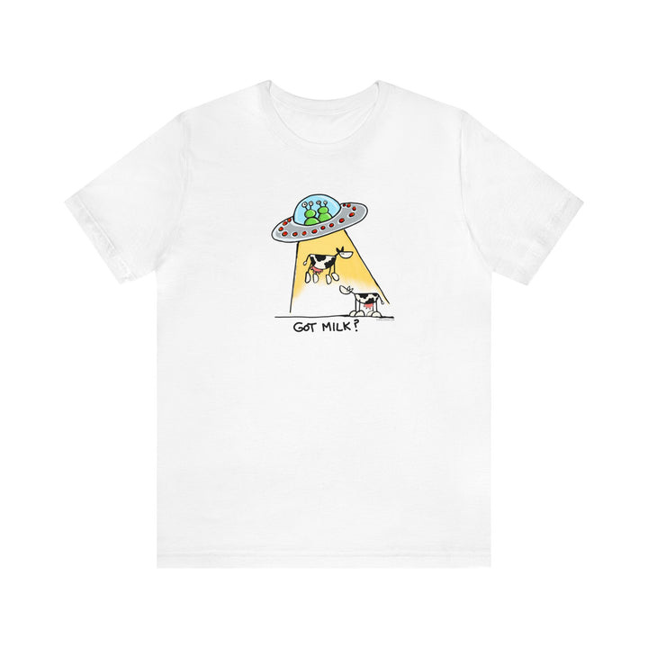 Got M*lk? UFO abducting dairy cows Unisex Soft Cotton T-Shirt