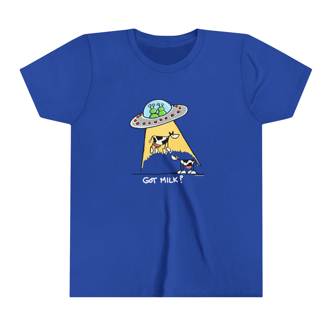 UFO abducting Dairy Cows Youth Short Sleeve Tee