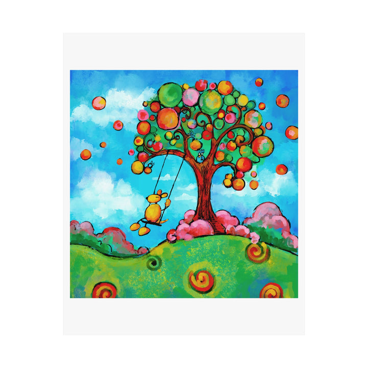 HAppiness Dog Swing  Premium Matte vertical posters