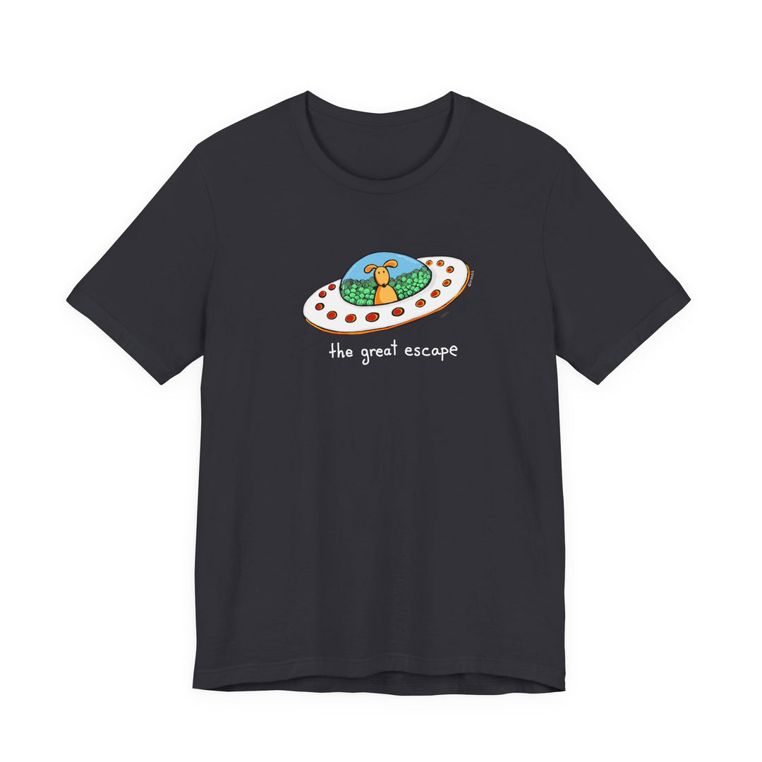 The Great Escape Dog in UFO Unisex Soft Cotton T-Shirt