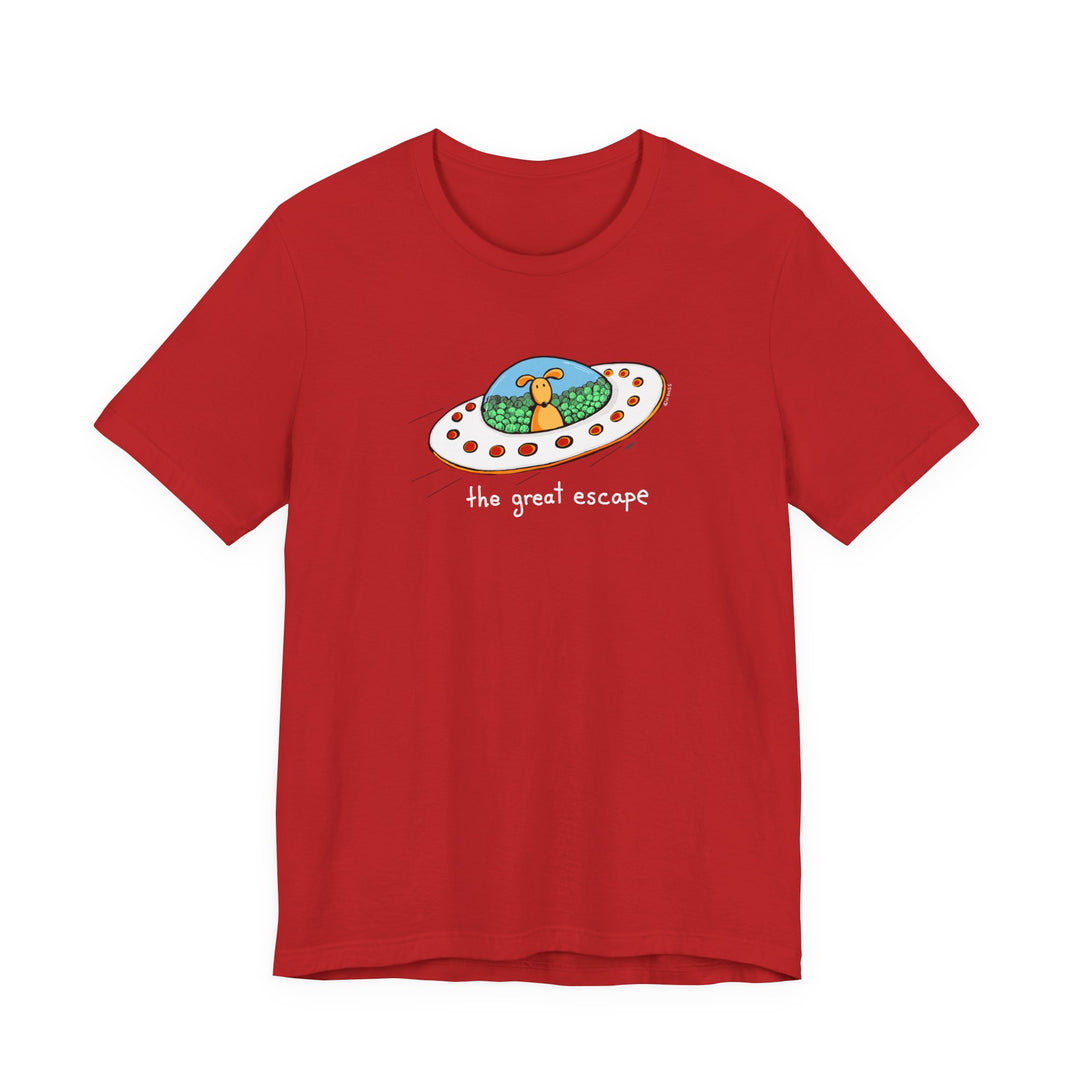 The Great Escape Dog in UFO Unisex Soft Cotton T-Shirt