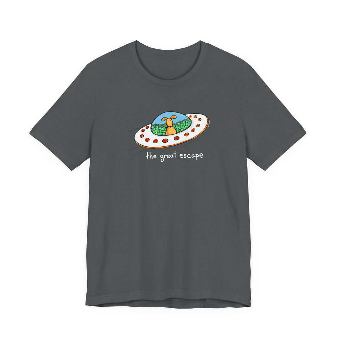 The Great Escape Dog in UFO Unisex Soft Cotton T-Shirt