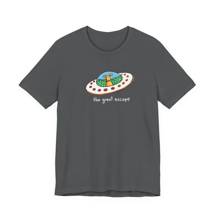 The Great Escape Dog in UFO Unisex Soft Cotton T-Shirt