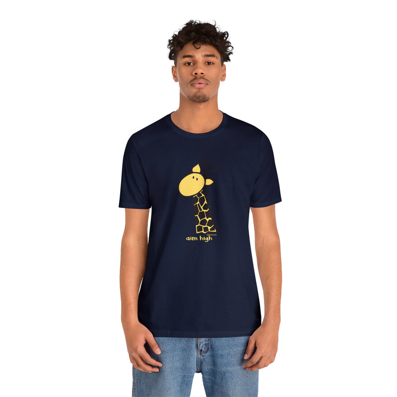 Aim High Giraffe Unisex Soft Cotton T-Shirt