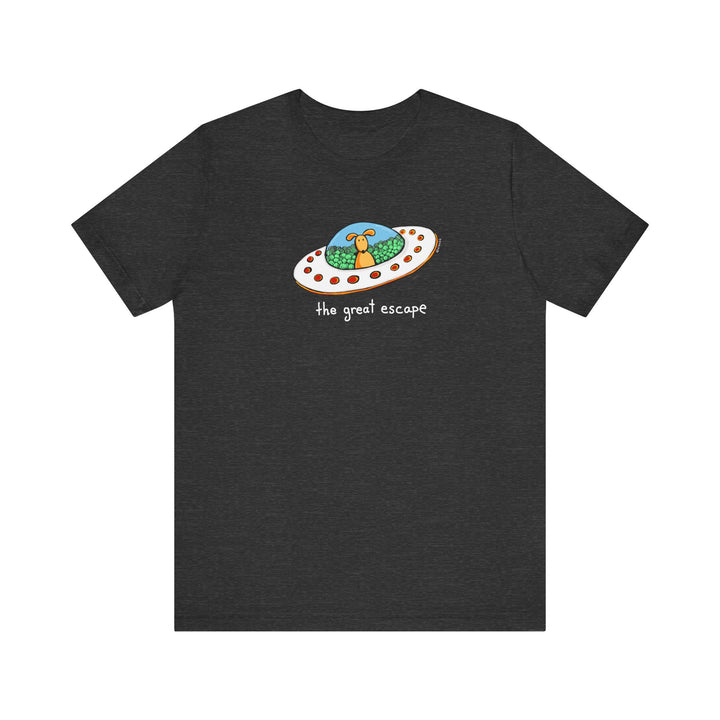 The Great Escape Dog in UFO Unisex Soft Cotton T-Shirt