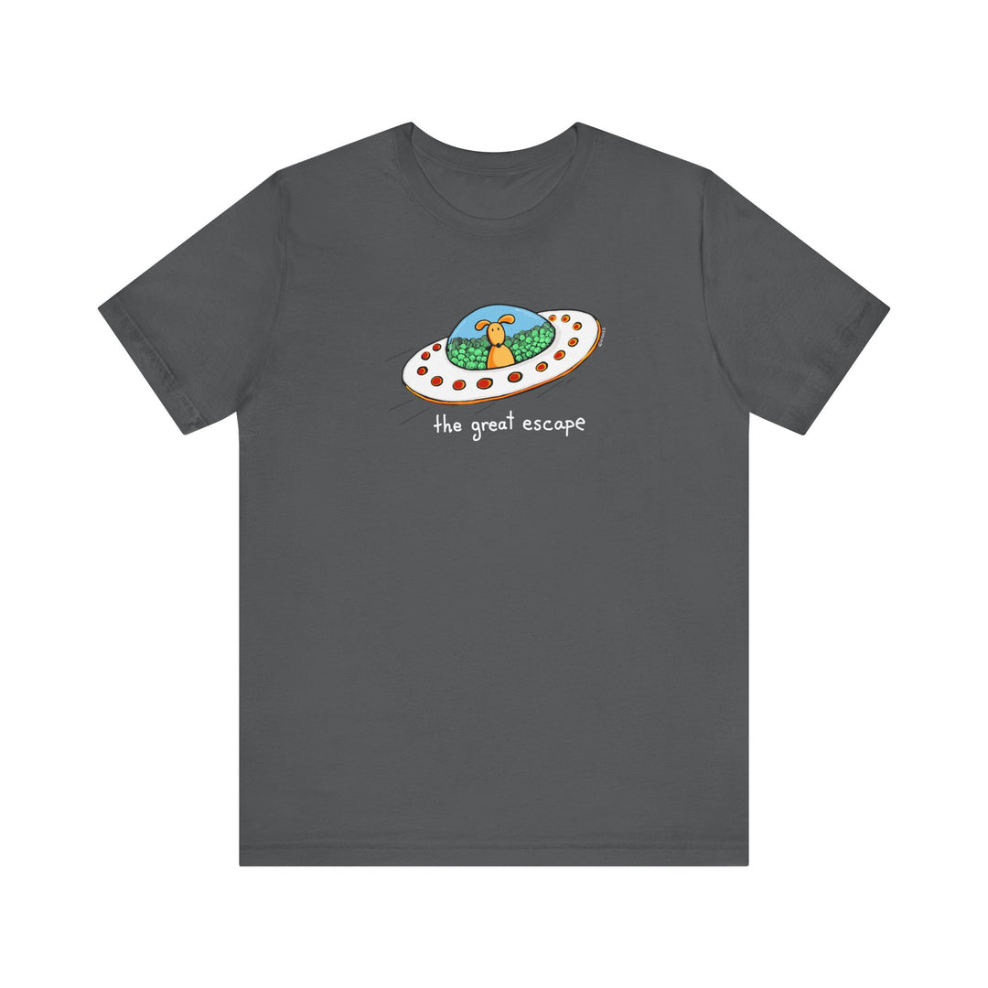 The Great Escape Dog in UFO Unisex Soft Cotton T-Shirt