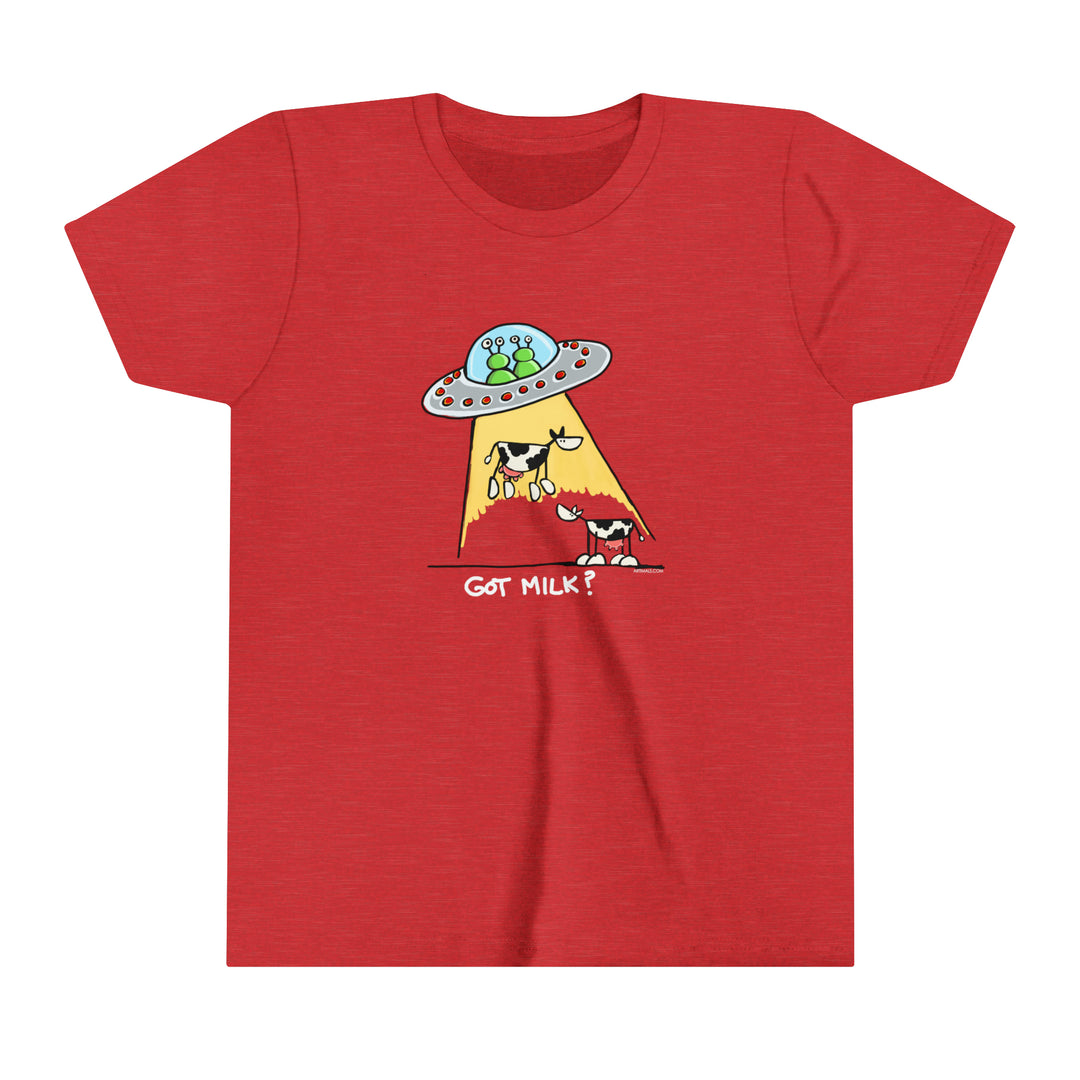 UFO abducting Dairy Cows Youth Short Sleeve Tee