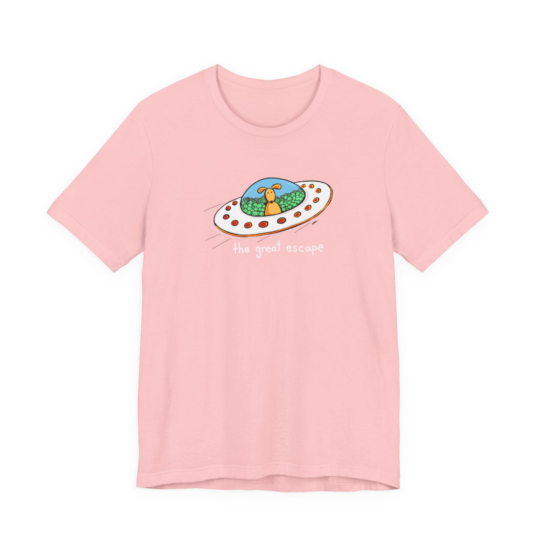 The Great Escape Dog in UFO Unisex Soft Cotton T-Shirt