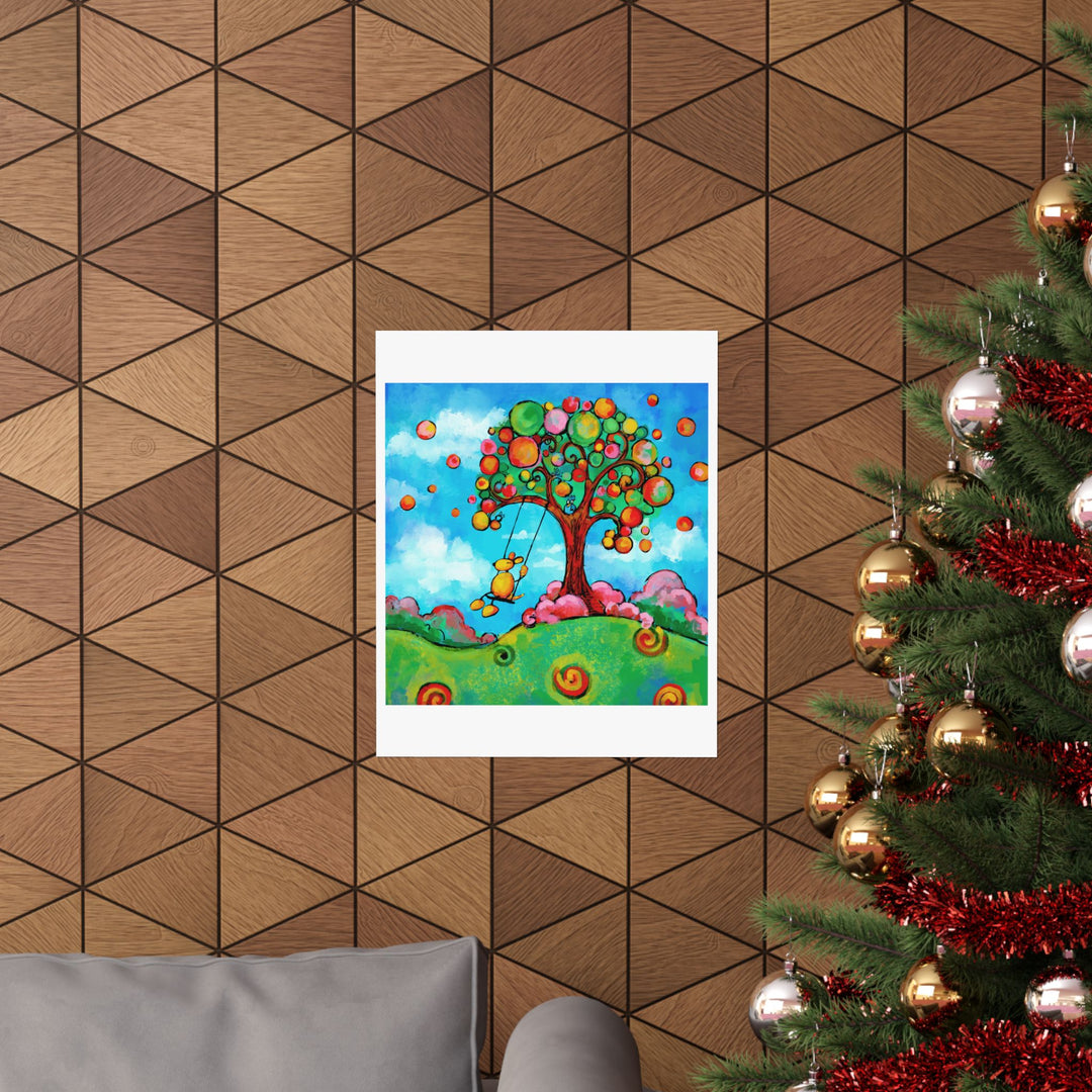 HAppiness Dog Swing  Premium Matte vertical posters