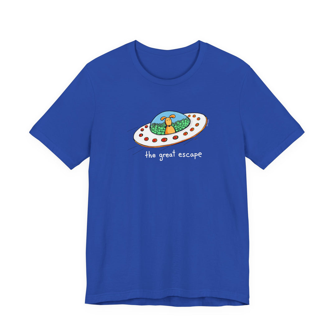 The Great Escape Dog in UFO Unisex Soft Cotton T-Shirt