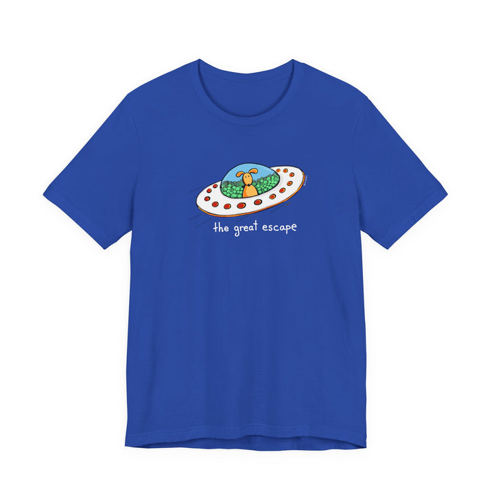The Great Escape Dog in UFO Unisex Soft Cotton T-Shirt
