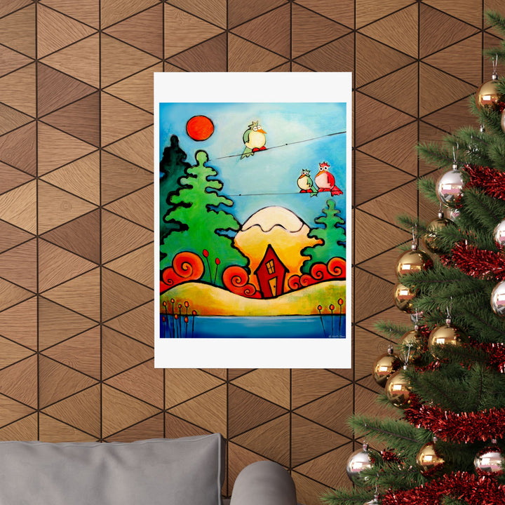 Laxy Birds Cabin Premium Matte vertical posters