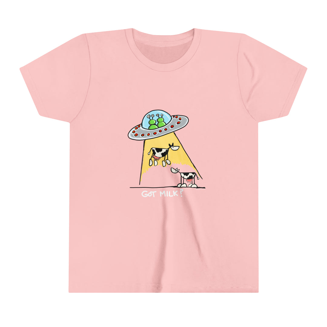 UFO abducting Cows Youth Soft Tee