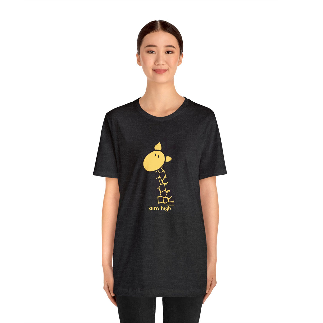 Aim High Giraffe Unisex Soft Cotton T-Shirt