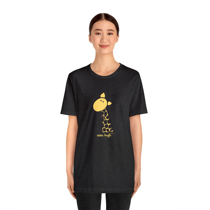 Aim High Giraffe Unisex Soft Cotton T-Shirt