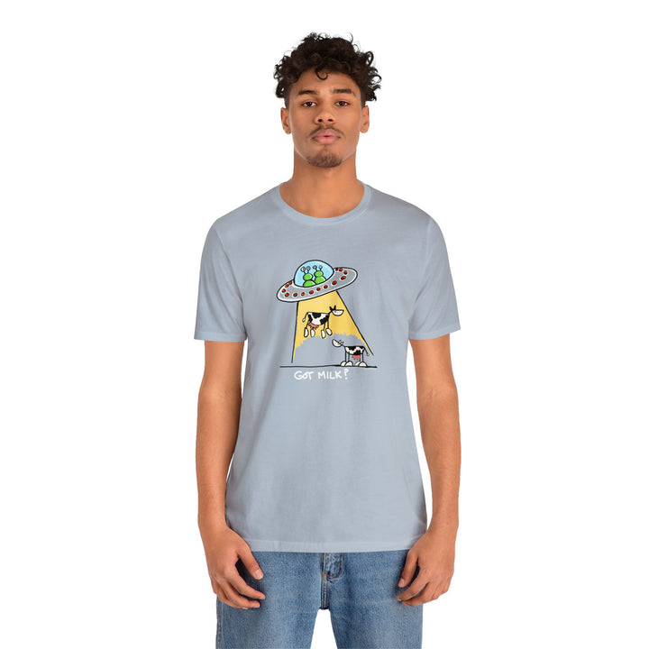 Got M*lk? UFO abducting dairy cows Unisex Soft Cotton T-Shirt