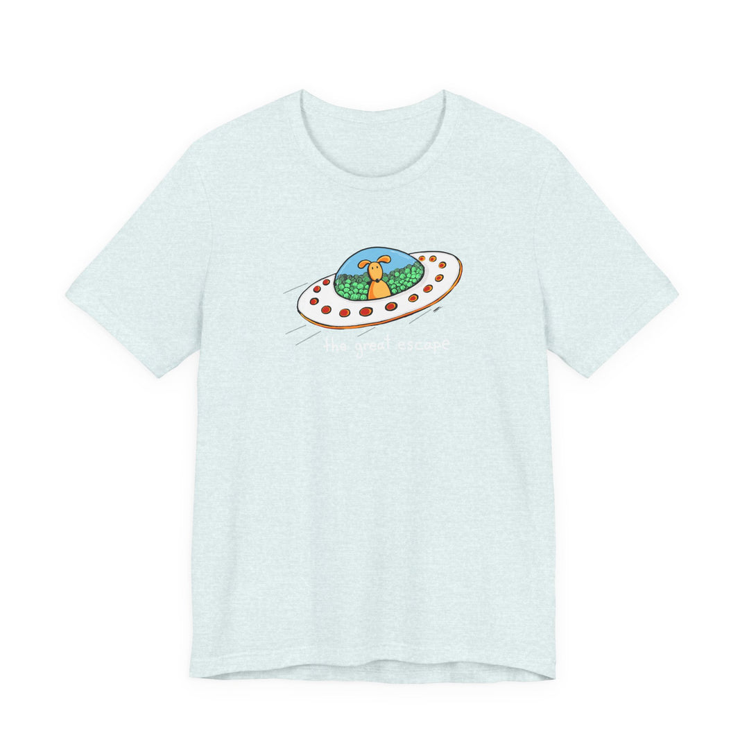 The Great Escape Dog in UFO Unisex Soft Cotton T-Shirt