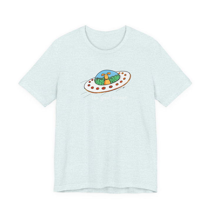 The Great Escape Dog in UFO Unisex Soft Cotton T-Shirt