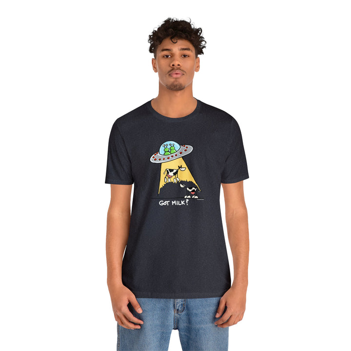 Got M*lk? UFO abducting dairy cows Unisex Soft Cotton T-Shirt